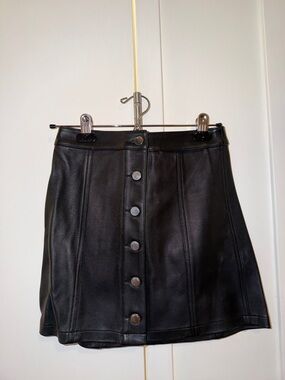 rag & bone 100% Leather Mini Skirt